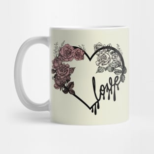 Love heart and roses dark romantic design Mug